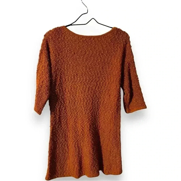 Soft Surroundings Burnt Orange 3/4 Sleeve Relaxed Fit Long Sweater or Minidress - Picture 10 of 14